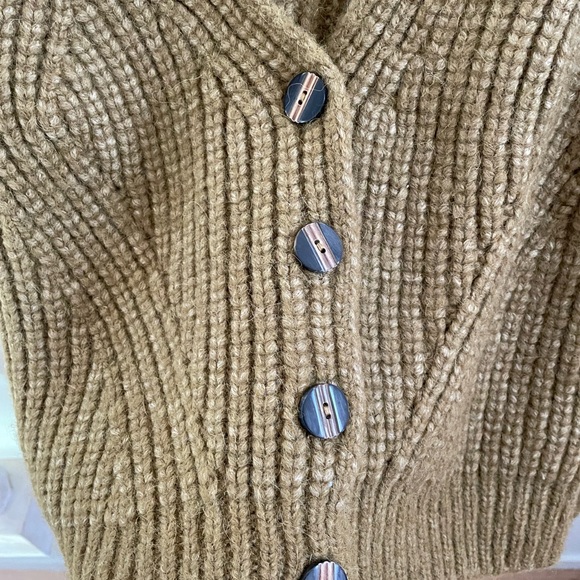 NWT ULLA JOHNSON Greta Wool Knit Cardigan Olive Large - Picture 9 of 16